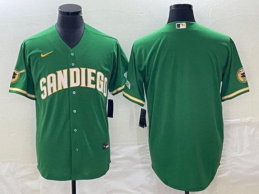 Men's San Diego Padres Green Replica Blank Jersey1