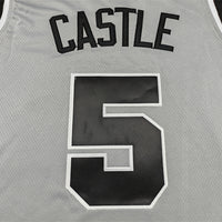 Men's San Antonio Spurs Stephon Castle #5 Silver Swingman Jersey - Statement Edition