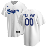 Men's Los Angeles Dodgers White Home Replica Custom Jersey1
