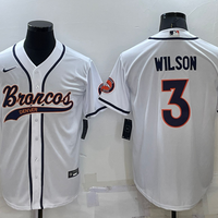Men's Denver Broncos Russell Wilson #3 White Game Jersey1 Joint Edition