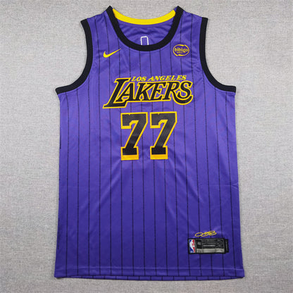 Men's Los Angeles Lakers Luka Doncic #77 Purple Swingman Jersey