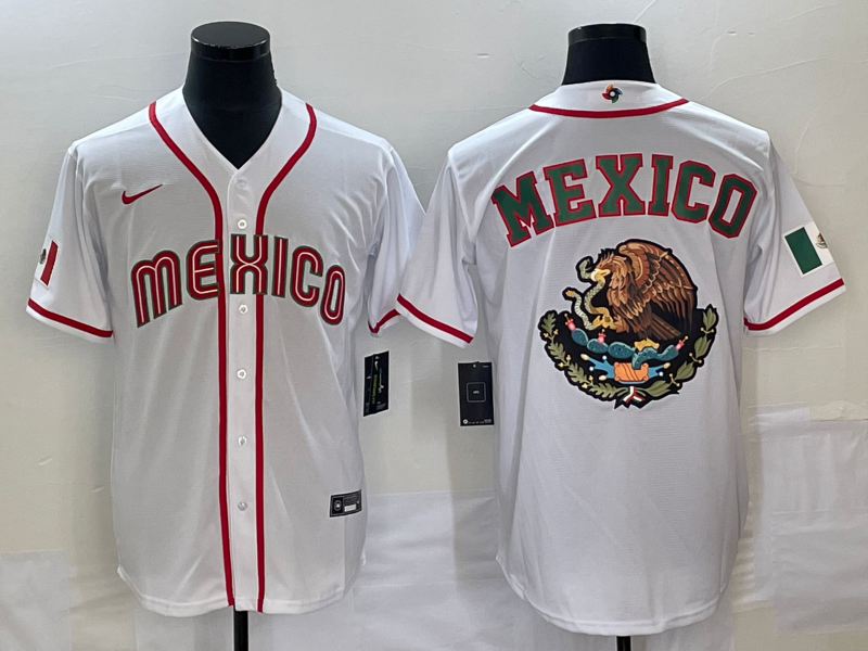 Men's 2023 World Baseball Classic Mexico White Replica Baseball Jersey1
