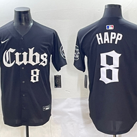 Men's Chicago Cubs Ian Happ #8 Black Game Player Jersey