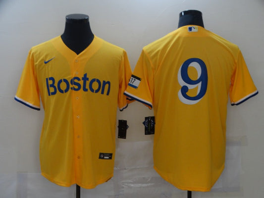 Men's Boston Red Sox Ted Williams #9 Gold City Connect Replica Player Jersey1