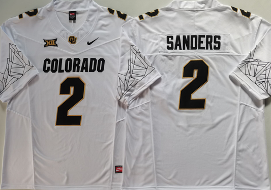 Men's Colorado Buffaloes Shedeur Sanders #2 White Player Jersey