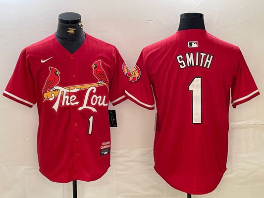 Men's St. Louis Cardinals Ozzie Smith #1 Red 2024 City Connect Limited Player Jersey1