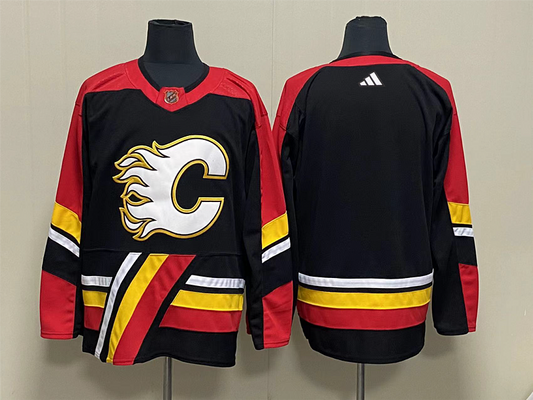 Men's Calgary Flames Black Blank Jersey1