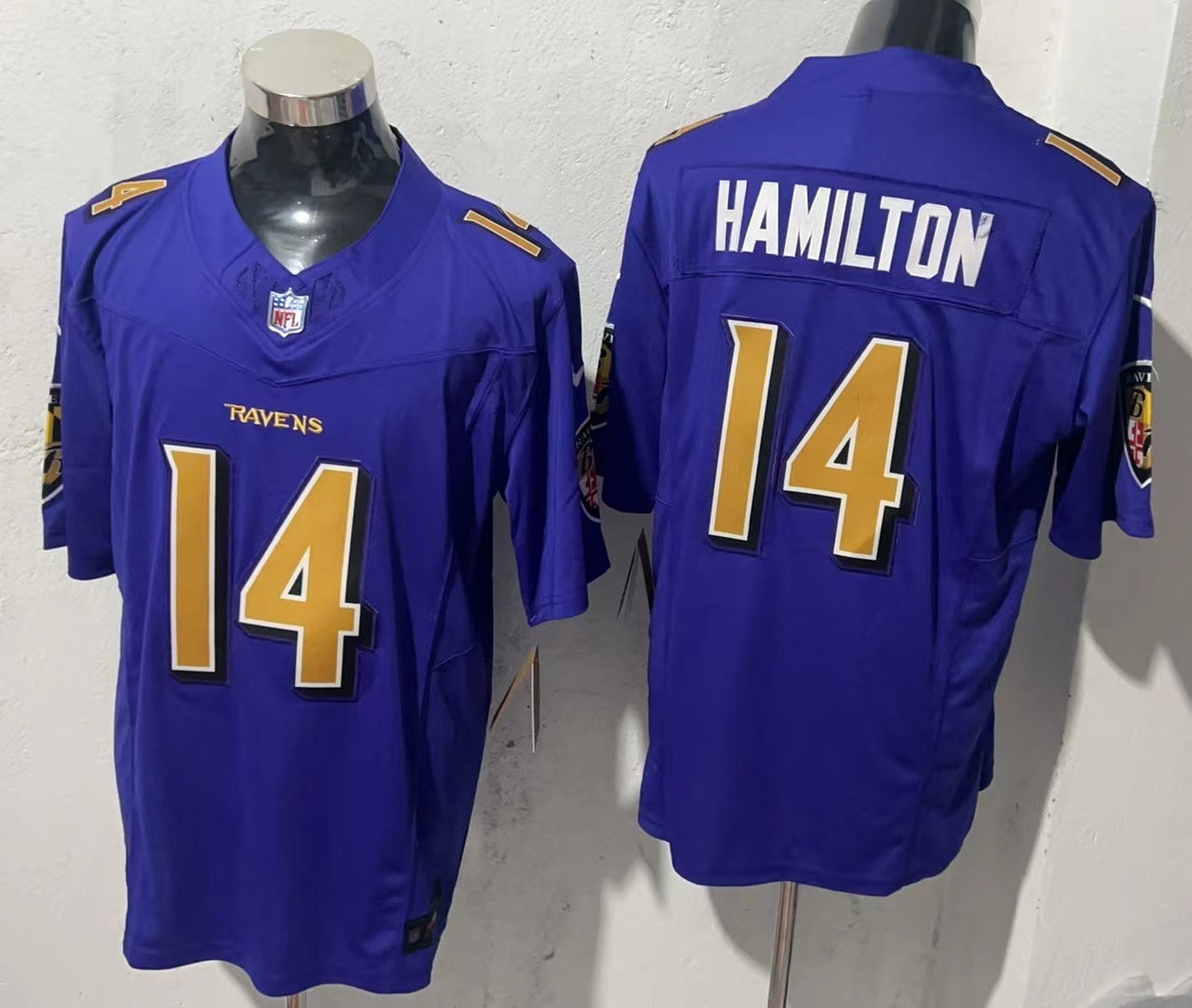 Men's Baltimore Ravens Kyle Hamilton #14 Purple Player Game Jersey