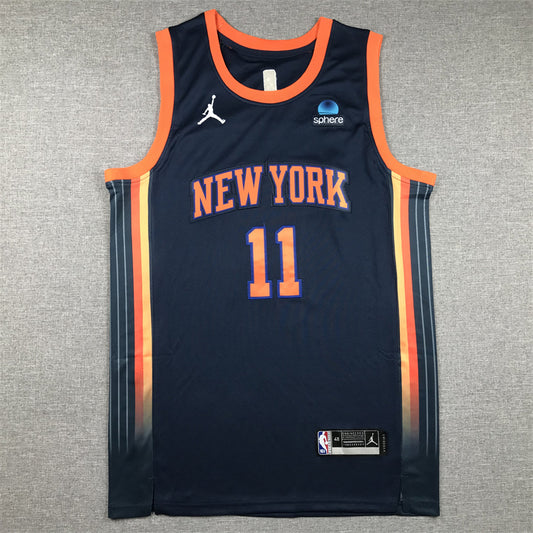 Men's New York Knicks Jalen Brunson #11 Navy Swingman Jersey1 - Statement Edition