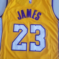 Men's Los Angeles Lakers LeBron James #23 NBA Yellow Swingman Jersey1