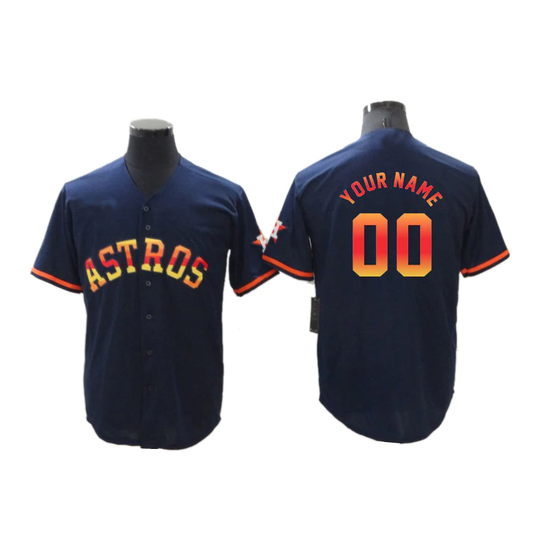 Men's Houston Astros Navy Replica Custom Jersey1