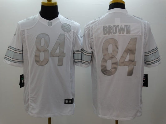 Men's Pittsburgh Steelers Antonio Brown #84 White Game Player Jersey1