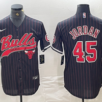Men's Chicago Bulls Michael Jordan #45 Black Game Player Jersey