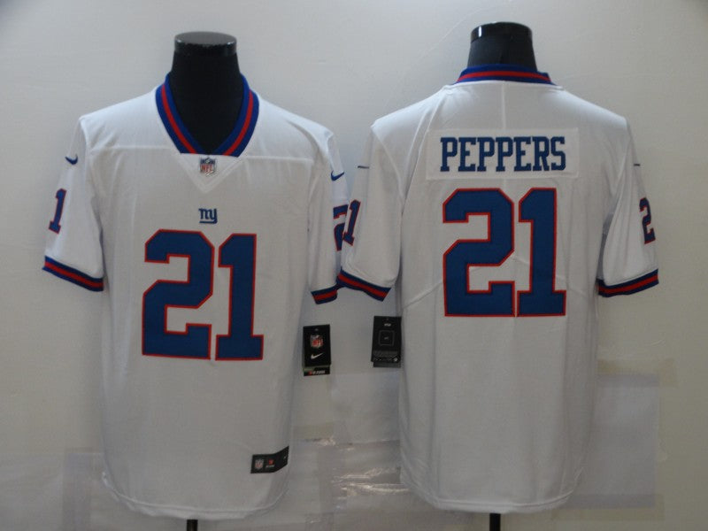 Men's New York Giants Jabrill Peppers #21 White Game Player Jersey1