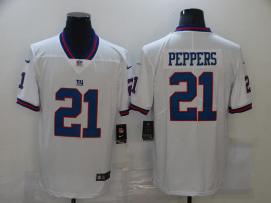 Men's New York Giants Jabrill Peppers #21 White Game Player Jersey1