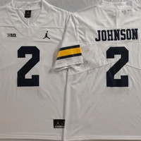 Men's Michigan Wolverines Will Johnson #2 White Game Jersey