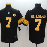 Men's Pittsburgh Steelers Ben Roethlisberger #7 Black Alternate Legend Jersey1