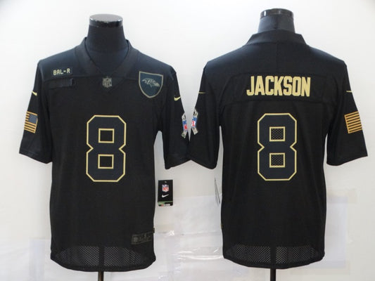 Men's Baltimore Ravens #8 Lamar Jackson Black Game Player Jersey1