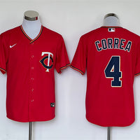 Men's Minnesota Twins Carlos Correa #4 Red Replica Player Jersey1