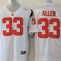 Men's USC Trojans Marcus Allen #33 White Player Game Jersey