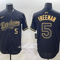Men's Los Angeles Dodgers Freddie Freeman #5 Black Team Player Game Jersey