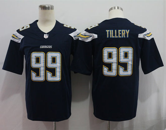 Men's Los Angeles Chargers Jerry Tillery #99 Navy Game Jersey1