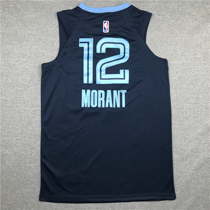 Men's Memphis Grizzlies Ja Morant #12 Navy Replica Fast Break Jersey1