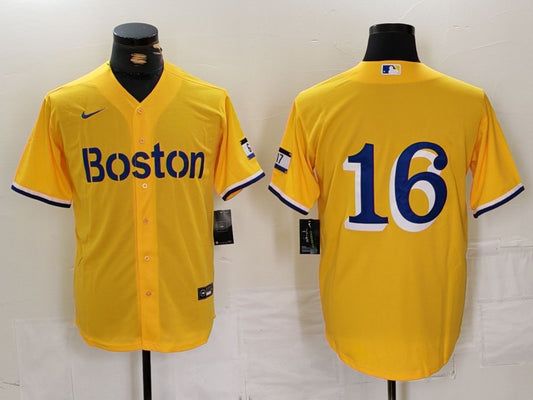 Men's Boston Red Sox Jarren Duran #16 Gold City Connect Replica Player Jersey1