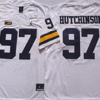 Men's Michigan Wolverines Aiden Hutchinson #97 White  Alumni Player Game Jersey