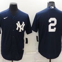 Men's New York Yankees Derek Jeter #2 Navy Replica Player Name Jersey1