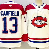 Men's Montreal Canadiens Cole Caufield #13 Fanatics White Breakaway Player Jersey