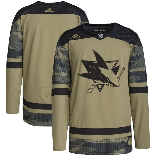 Men's San Jose Sharks Camo Military Appreciation Team Authentic Practice Blank Jersey1