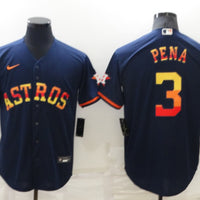 Men's Houston Astros Jeremy Pena #3 Navy Replica Player Jersey1