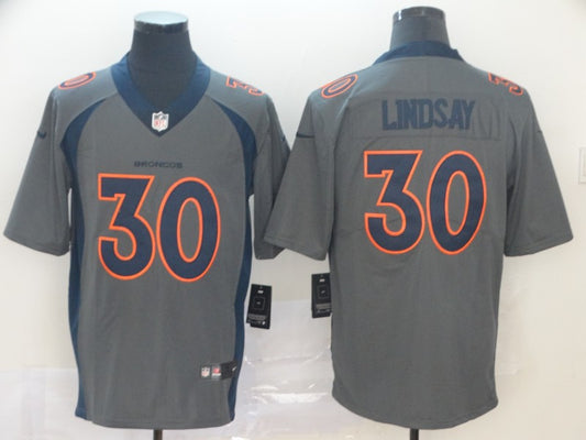Men's Denver Broncos Phillip Lindsay #30 Gray Inverted Legend Jersey1