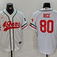 Men's San Francisco 49ers Jerry Rice #80 White Player Jersey1