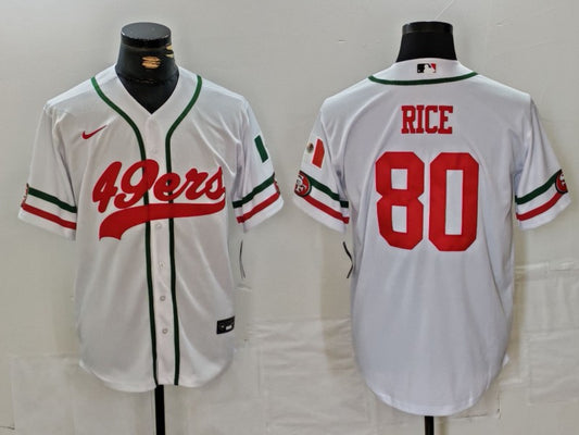 Men's San Francisco 49ers Jerry Rice #80 White Player Jersey1