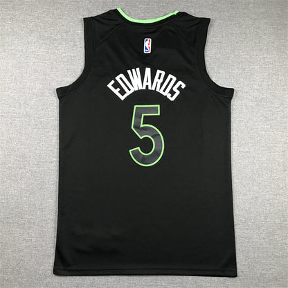 Men's Minnesota Timberwolves Anthony Edwards #5 Black 2022/23 Swingman Jersey1 - Statement Edition