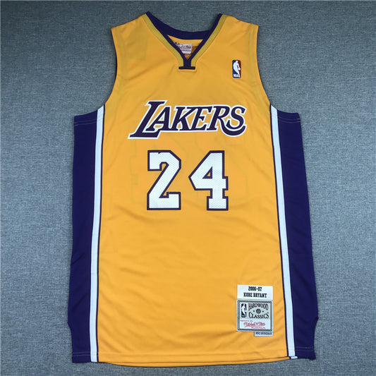 Men's Los Angeles Lakers Kobe Bryant #24 Yellow Swingman Player Jersey1