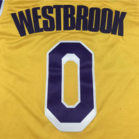 Men's Los Angeles Lakers Russell Westbrook Gold 2020/21 Fast Break Player Jersey1