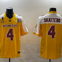 Men's Arizona State Sun Devils Cameron Skattebo #4 Yellow Player Game Jersey