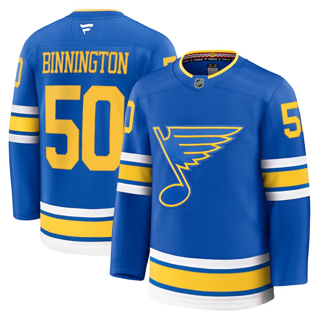 Men's St. Louis Blues Jordan Binnington #50 Fanatics Blue Home Premium Player Jersey