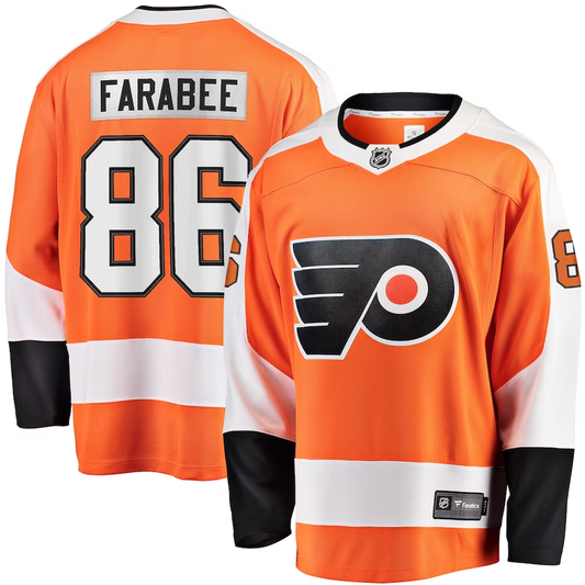 Men's Philadelphia Flyers Joel Farabee #86 Orange Replica Player Jersey1