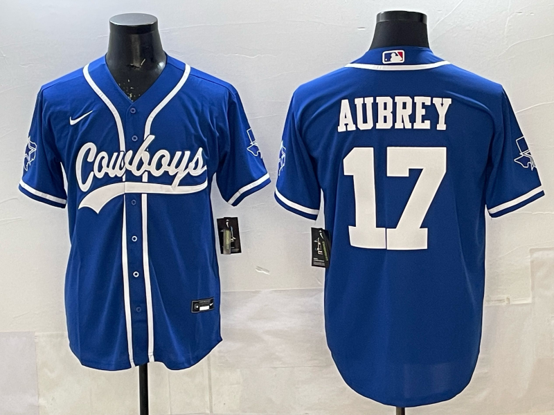 Men's Dallas Cowboys Brandon Aubrey #17 Royal Game Jersey