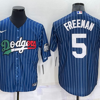 Men's Los Angeles Dodgers Freddie Freeman #5 Blue Authentic Game Jersey1