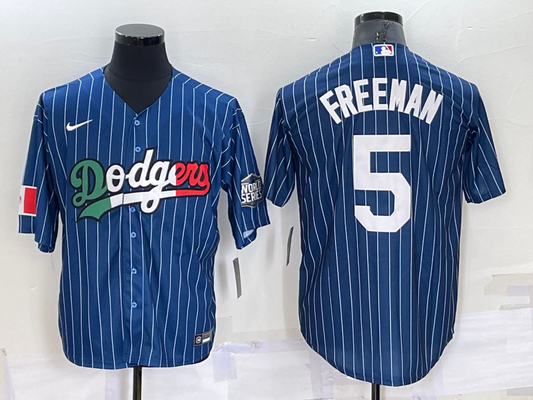 Men's Los Angeles Dodgers Freddie Freeman #5 Blue Authentic Game Jersey1