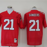 Men's Atlanta Falcons Deion Sanders Mitchell & Ness Red Legacy Replica Jersey1