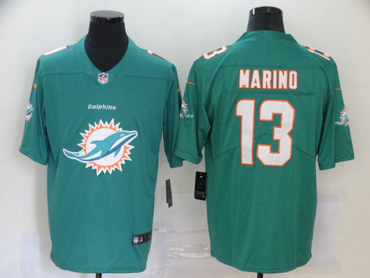 Men's Miami Dolphins Dan Marino #13 Green Player Game Jersey1