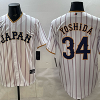Men's Japan Baseball Masataka Yoshida #34 White 2026 World Baseball Classic Stadium Jersey