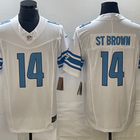 Men's Detroit Lions Amon-Ra St. Brown #14 White Game Jersey1