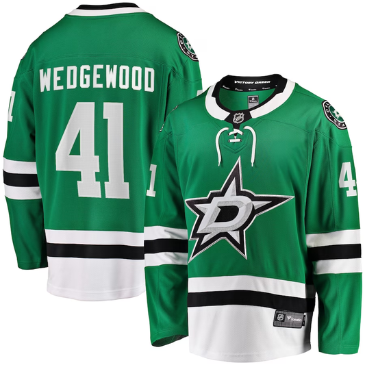 Men's Dallas Stars Scott Wedgewood #41 Kelly Green Home Breakaway Player Jersey1